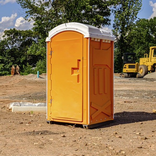 how often are the portable restrooms cleaned and serviced during a rental period in Annona Texas